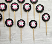 50th Birthday Cupcake Toppers,50th Birthday,Cupcake Toppers,Womans 50th Birthday Party,Set of 12,50th,Party Favor,Handmade,Double Sided,Gift