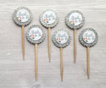 Bridal Shower Cupcake Toppers,Bridal Shower,Cupcake Toppers,Set of 6,Bridal Party,Bride to Be,Party Favor,Handmade,Double Sided,Gift
