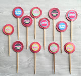 Cupcake Toppers,Mothers Day,Set of 12,Best Mom,Mothers Day Party,Mothers Day Cupcake Toppers,Party Favor,Handmade,Gift,Double Sided