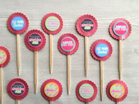 Cupcake Toppers,Mothers Day,Set of 12,Best Mom,Mothers Day Party,Mothers Day Cupcake Toppers,Party Favor,Handmade,Gift,Double Sided