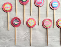 Cupcake Toppers,Mothers Day,Set of 12,Best Mom,Mothers Day Party,Mothers Day Cupcake Toppers,Party Favor,Handmade,Gift,Double Sided