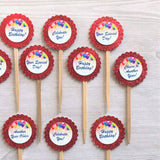 Birthday Cupcake Toppers,Birthday,Cupcake Toppers,Happy Birthday,Set of 12,Birthday Party,Party Favor,Handmade,Gift,Double Sided,Birthday