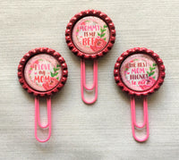 Planner Clip,Mom,Mommy,Mothers Day,Best Mom,Bookmark,Page Marker,Bookmark Clip,Large Paper Clip,Gift,Party Favor,Handmade,Set of 3