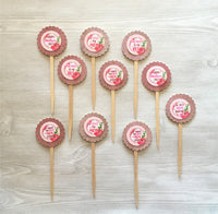 Cupcake Toppers,Mothers Day,Set of 10,Best Mom,Mothers Day Party,Mothers Day Cupcake Toppers,Party Favor,Handmade,Gift,Double Sided