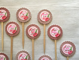 Cupcake Toppers,Mothers Day,Set of 10,Best Mom,Mothers Day Party,Mothers Day Cupcake Toppers,Party Favor,Handmade,Gift,Double Sided