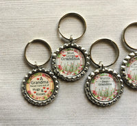 Keychain,Key Ring,Grandma,Worlds Best Grandma,Grandma Key Rings,Bottle Cap Keychain,Bottle Cap Key Ring,Gift,Party Favor,Handmade
