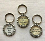 Keychain,Key Ring,Inspirational Quotes,Inspirational Quote Key Chains,Bottle Cap Keychain,Bottle Cap Key Ring,Gift,Party Favor,Handmade