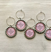 Personalized Wine Charms,Personalized,Wine Charms,Custom Wine Charms,Set of 6,Drink Markers,Glass Markers,Gift,Party Favor,Handmade