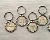 Keychain,Key Ring,Daughter,Daughter Keychains,Bottle Cap Keychain,Bottle Cap Key Ring,Floral Themed,Mothers Day,Gift,Party Favor,Handmade