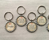 Keychain,Key Ring,Daughter,Daughter Keychains,Bottle Cap Keychain,Bottle Cap Key Ring,Floral Themed,Mothers Day,Gift,Party Favor,Handmade