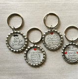 Keychain,Key Ring,Father,Dad,Father Keychains,Bottle Cap Keychain,Bottle Cap Key Ring,Fathers Day,Gift,Party Favor,Handmade