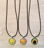 Sunflower Necklace,Sunflower,Necklace,18 Inch Necklace,Silver Necklace,Yellow Flower,Handmade,Gift,Birthday,Pendant,Party Favor