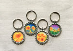 Sunflower Keychain,Sunflower Key Ring,Sunflower,Key Chain,Keyring,Yellow Flower,Bottle Cap Keychain,Accessories,Party Favor,Gift,Handmade