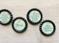 Magnets,Bottle Cap Magnets,Friend,Friend Themed,Refrigerator Magnets,Fridge Magnet,Office Magnets,Gift,Party Favor,Handmade,Set of 5