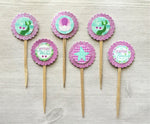Mermaid Cupcake Toppers,Mermaid,Mermaid Tails,Cupcake Toppers,Set of 6,Mermaid Party,Party Favor,Handmade,Gift,Double Sided