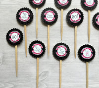 50th Birthday Cupcake Toppers,50th Birthday,Cupcake Toppers,Womans 50th Birthday Party,Set of 12,50th,Party Favor,Handmade,Double Sided,Gift