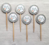 Bridal Shower Cupcake Toppers,Bridal Shower,Cupcake Toppers,Set of 6,Bridal Party,Bride to Be,Party Favor,Handmade,Double Sided,Gift