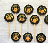 Halloween Cupcake Toppers,Halloween,Cupcake Toppers,Set of 10,Halloween Party,Happy Halloween,Pumpkin,Gift,Party Favor,Double Sided,Handmade