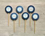 Baptism Cupcake Toppers,Baptism,Cupcake Toppers,Boys Baptism,Baby Boy,Baptism Party,Handmade,Double Sided,Gift,Newborn,Set of 6