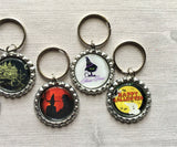 Halloween Keychains,Keychain,Key Ring,Halloween,Bottle Cap Keychain,Bottle Cap Key Ring,Halloween Themed,Gift,Party Favor,Handmade