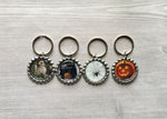 Halloween Keychains,Keychain,Key Ring,Halloween,Bottle Cap Keychain,Bottle Cap Key Ring,Halloween Themed,Gift,Party Favor,Handmade