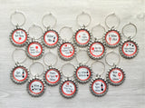 Wine Charms,Humorous,Sayings,Quotes,Drink Markers,Glass Markers,Wine Glass Charms,Bottle Cap Wine Charm,Gift,Party Favor,Birthday,Set of 15