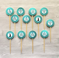 Baby Shower Cupcake Toppers,Newborn Baby Cupcake Toppers,Set of 12,Cupcake Toppers,Baby Shower,Newborn Baby,Gift,Party Favor,Double Sided