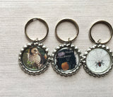 Halloween Keychains,Keychain,Key Ring,Halloween,Bottle Cap Keychain,Bottle Cap Key Ring,Halloween Themed,Gift,Party Favor,Handmade