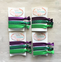 Mermaid Hair Ties,Mermaid,Knotted Hair Ties,Mermaid Themed,Hair Ties,Elastic Hair Ties,No Crease Hair Ties,Elastic Bracelets,Set of 4