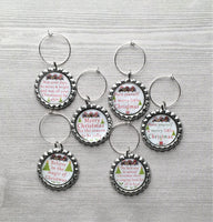 Christmas Wine Charms, Set of 6