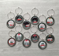 Christmas Wine Charms, Set of 12