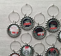 Christmas Wine Charms, Set of 12