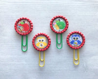 Teacher Themed Planner Clips, Set of 4