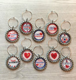 Congenital Heart Disease Wine Charms, Set of 10