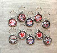 Congenital Heart Disease Wine Charms, Set of 10