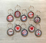 Congenital Heart Disease Wine Charms, Set of 10