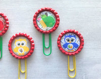 Teacher Themed Planner Clips, Set of 4