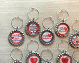 Congenital Heart Disease Wine Charms, Set of 10