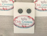 Cameo Faux Druzy Cabochon Stud Earrings