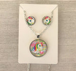 Unicorn Necklace and Earrings