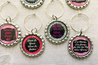 Humorous Quotes Wine Charms, Set of 10