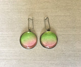 Multi-color Cabochon Dangle Earrings