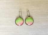 Multi-color Cabochon Dangle Earrings