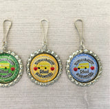 School Bus Driver Zipper Pulls,School Bus Driver,Zipper Pull Charms,School Bus Driver Themed,Bottle Cap Zipper Pull Charms,Gift,Party Favor