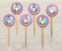 Easter Cupcake Toppers,Cupcake Toppers,Easter Gnome Cupcake Toppers,Easter,Gnome,Easter Party,Handmade,Double Sided,Gift,Party,Set of 6