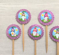 Easter Cupcake Toppers,Cupcake Toppers,Easter Gnome Cupcake Toppers,Easter,Gnome,Easter Party,Handmade,Double Sided,Gift,Party,Set of 6