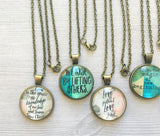 Inspirational Quotes Necklace,Necklace,Inspirational Quotes,Christian,Bronze Necklace,Handmade,Gift,Birthday,18 Inch Necklace,Party Favor