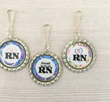 Nurse,Zipper Pulls,Zipper Pull Charms,Nursing,RN,Registered Nurse,Bottle Cap Zipper Pull Charms,Gift,Medical,Party Favor,Handmade