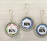 Nurse,Zipper Pulls,Zipper Pull Charms,Nursing,RN,Registered Nurse,Bottle Cap Zipper Pull Charms,Gift,Medical,Party Favor,Handmade