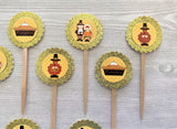 Thanksgiving Cupcake Toppers,Thanksgiving,Cupcake Toppers,Thanksgiving Party,Party Favor,Handmade,Gift,Turkey,Pilgrim,Double Sided,Set of 10